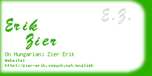 erik zier business card